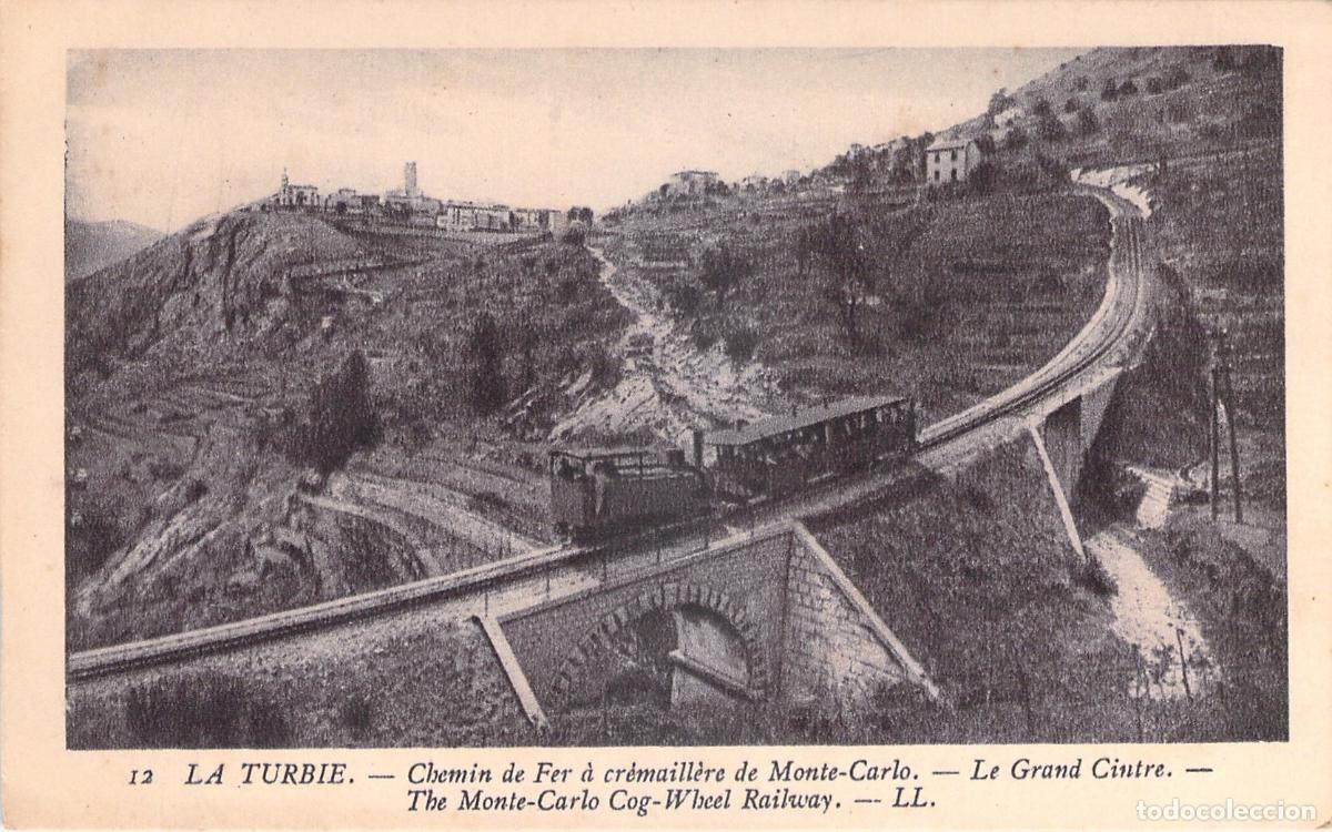 Postales: Postal de La Turbie, ferrocarril de cremallera de Montecarlo