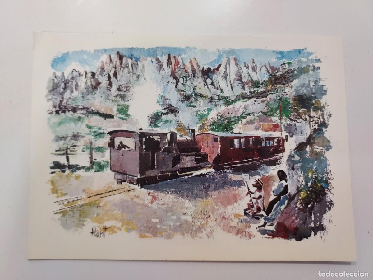 Postales: POSTAL TREN CREMALLERA DE MONTSERRAT 1892-1957. SIN CIRCULAR. ILUSTRADOR HONT