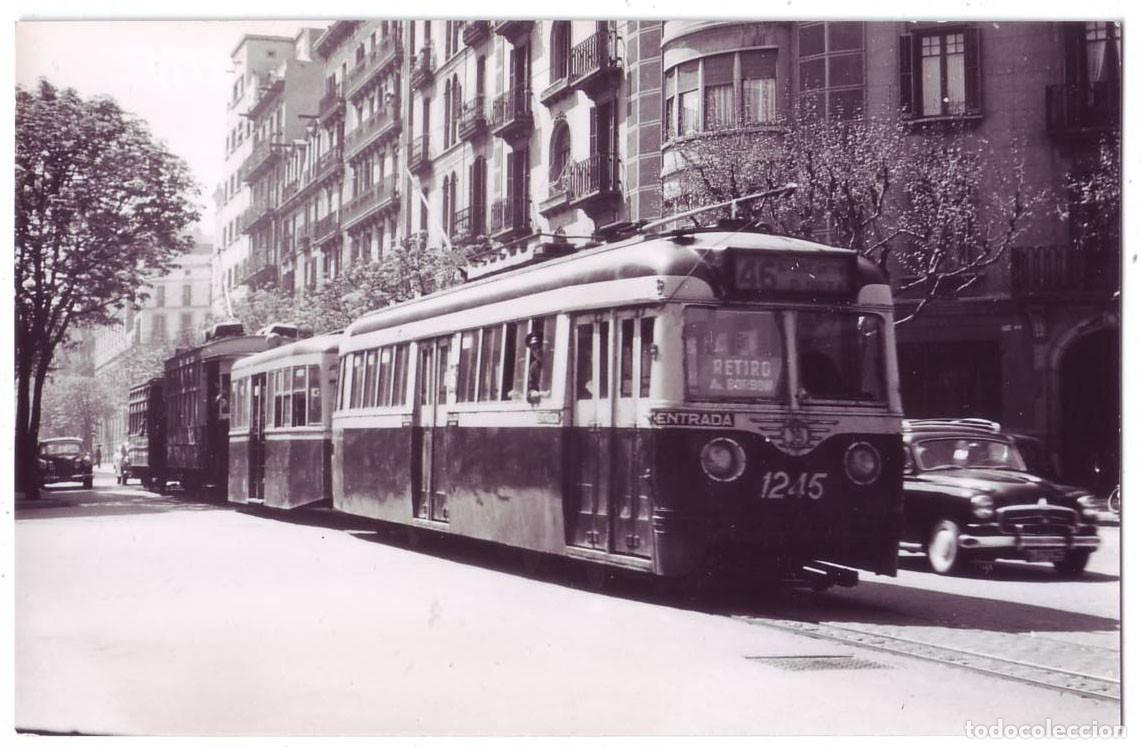 Postales: Barcelona: Tranv&iacute;a L&iacute;nea 46. Postal fotogr&aacute;fica. No circulada (A&ntilde;os 50)