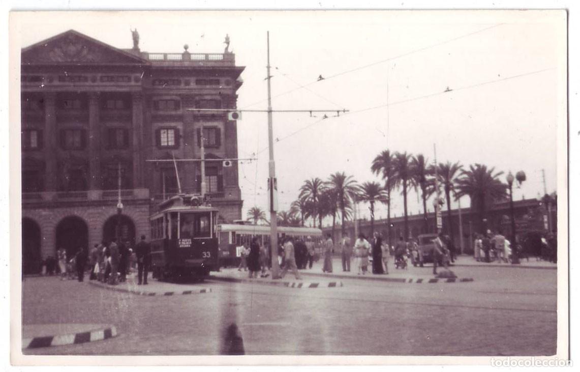 Postales: Barcelona: Tranv&iacute;a L&iacute;nea 33. Burrows. Postal fotogr&aacute;fica. No circulada (A&ntilde;os 50)