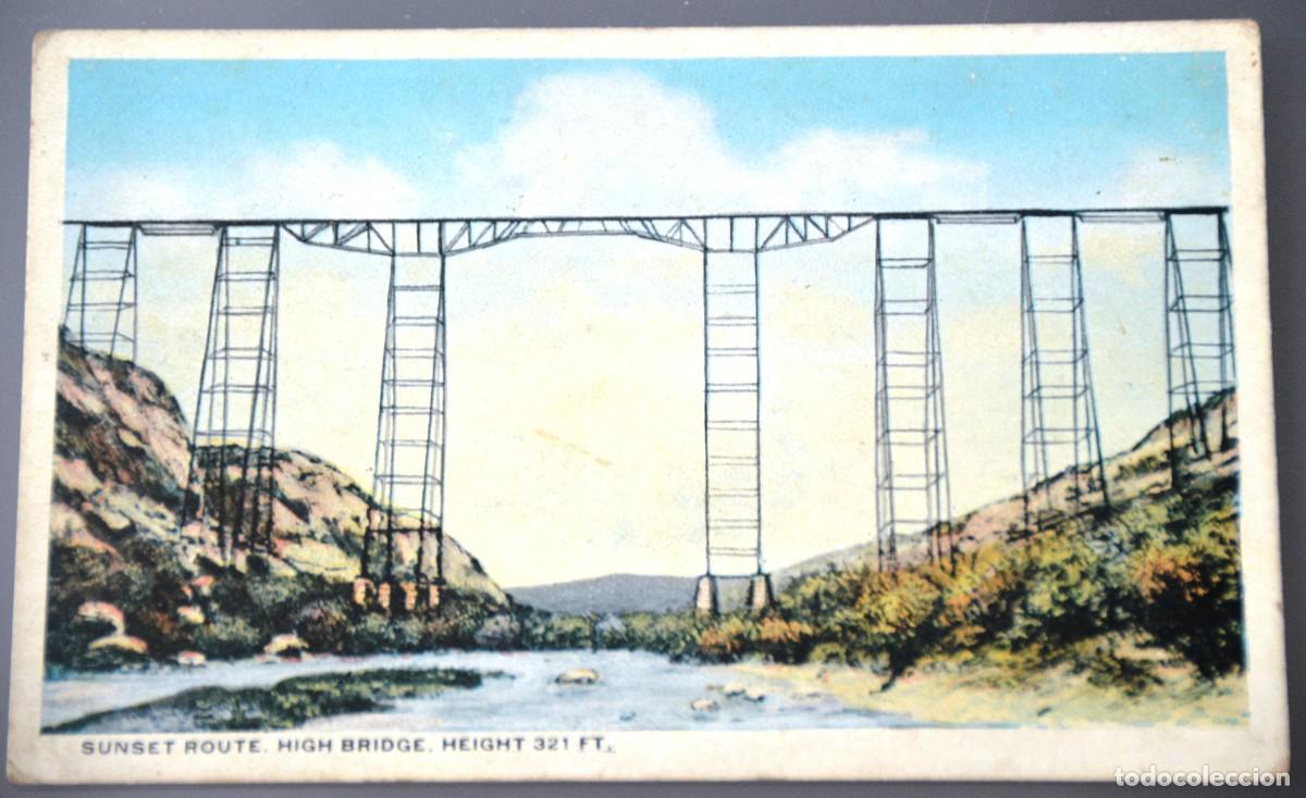 Postales: POSTAL VINTAGE SUNSET ROUTE HIGH BRIDGE, TEXAS, EE.UU. PUENTE R&Iacute;O PECOS