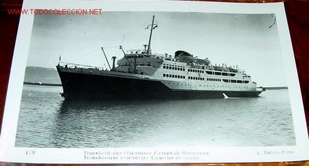 Postcards: ANTIGUA POSTAL DE EL  TRASBORDADOR VICTORIA, CORREO DE MARRUECOS