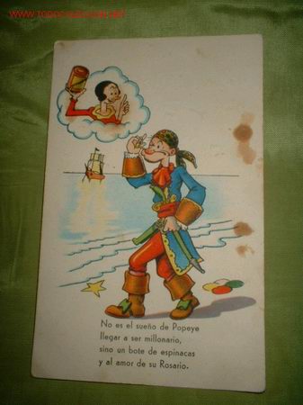 Postales: ANTIGUA POSTAL  DE POPEYE. - Foto 1