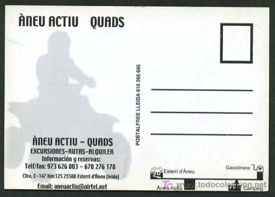 Postales: Esterri d&acute;Aneu. *Aneu Actiu Quads* Nueva. - Foto 2