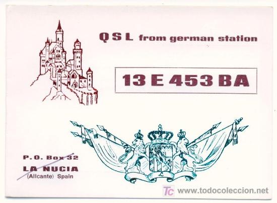 Postkarten: TARJETA QSL RADIOAFICIONADO 1979 - ALEMANIA (LA NUCIA, ALICANTE)