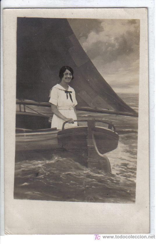 Postales: SE&Ntilde;ORITA  EN BARCO  A&Ntilde;O 1920. - Foto 1