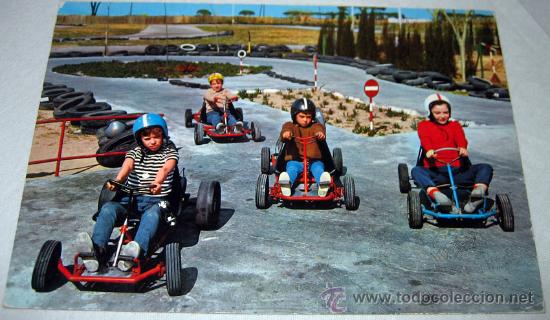 Postales: ANTIGUA POSTAL DE NI&Ntilde;OS SUBIDOS EN CARS - POSTALES VIKINGO - ESCRITA NO CIRCULADA
