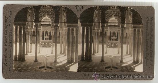 Cartes Postales: Granada - Court of the Lions, Alhambra Palace - Sterereoview Keystone