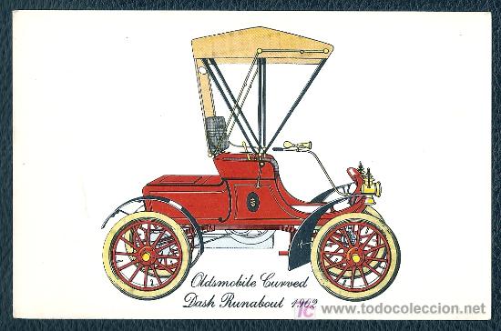 Postales: POSTAL OLDSMOBILE CURVED DASH RUNABOUT 1902 - TAMA&Ntilde;O: 9 X 14CMS. - Foto 1