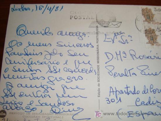 Postales: r. tagore. postal de portugal, circulada - Foto 2