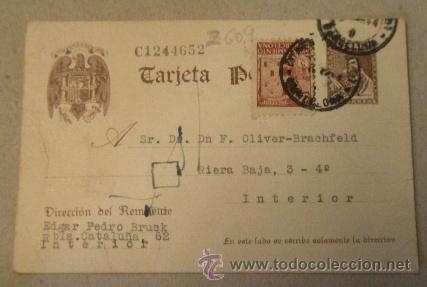 Postales: Tarjeta postal, Barcelona 1944, circulada - Foto 1