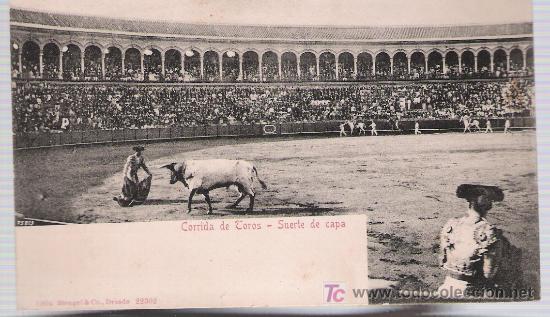 Postales: Corrida de Toros. Suerte de capa. Edic.de 1904 de Stengel & Co. Dresde - Foto 1