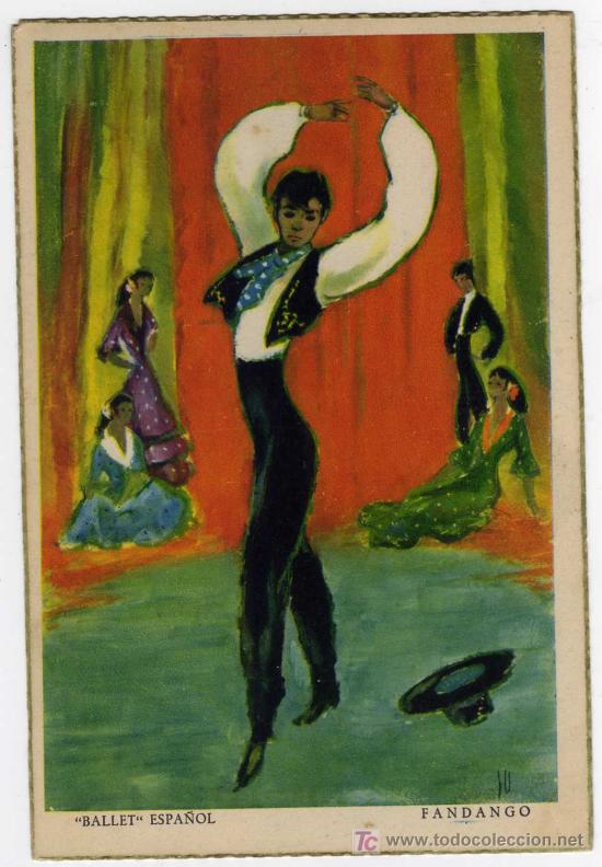 Postales: PRECIOSA POSTAL DE BAILE - BALLET ESPA&Ntilde;OL - FANDANGO - Foto 1