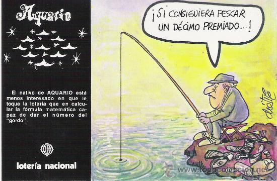 Postales: 1 POSTAL SIN CIRCULAR---LOTERIA NACIONAL---A&Ntilde;O 1981--SERIE R--SIGNOS DEL ZODIACO (ACUARIO)