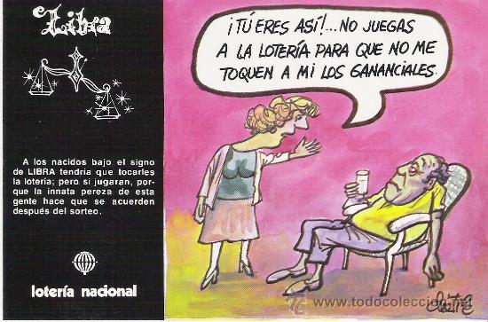 Postales: 1 POSTAL SIN CIRCULAR---LOTERIA NACIONAL---A&Ntilde;O 1981--SERIE R--SIGNOS DEL ZODIACO (LIBRA)
