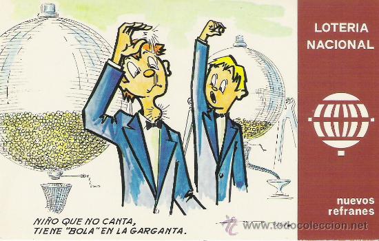 Postales: 1 POSTAL SIN CIRCULAR---LOTERIA NACIONAL---A&Ntilde;O 1981--SERIE K--N&ordm; 4---E.DE LARA---NUEVOS REFRANES