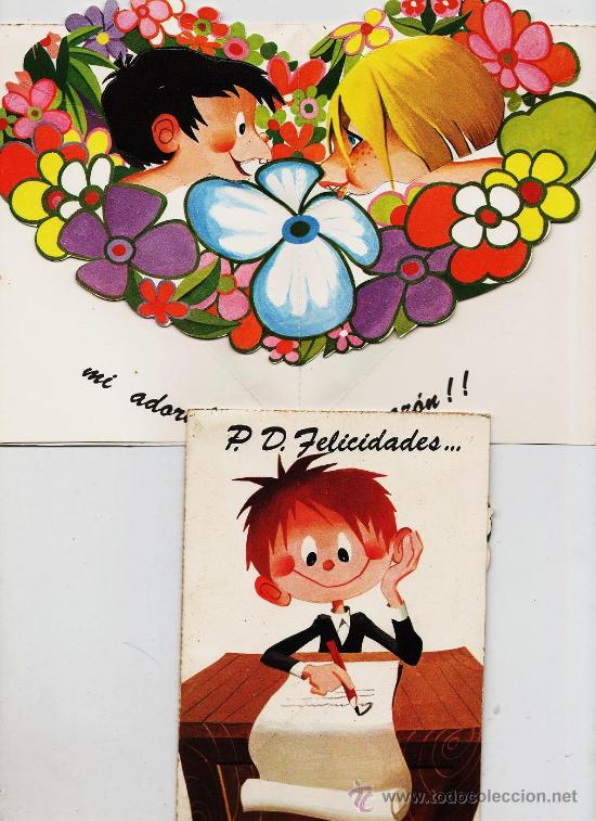 Postales: postal felicitacion.- con movimiento y troquelada.- ed. perla.- a&ntilde;o 1974