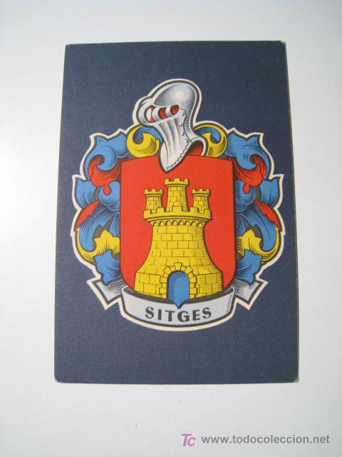 Postales: SITGES - BLASONES ESPA&Ntilde;A - POSTAL HERALDICA - Foto 1