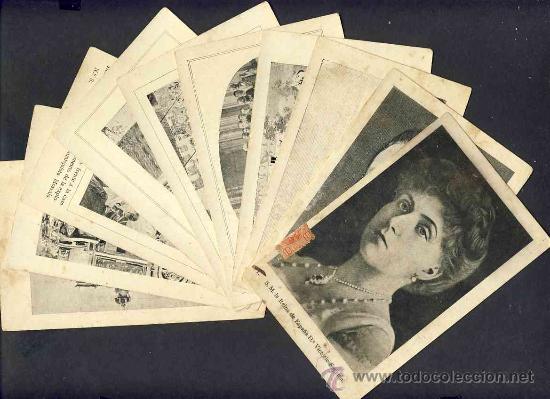Postales: Coleccion completa de 10 postales de la monarquia espa&ntilde;ola - Foto 1