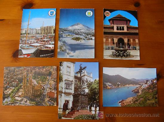 Postales: Santander, Tenerife, Granada, Barcelona, Sevilla e Ibiza - Foto 1