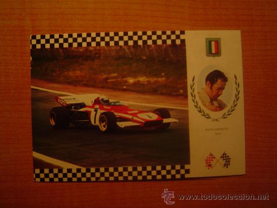Postales: POSTAL MARIO ANDRETTI ITALIA  N&ordm; 42 SERIE GRAN PRIX FERRARI 312 B - 2 F.1 SIN CIRCULAR
