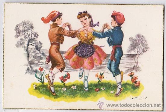 Postcards: catalunya / catalu&ntilde;a.- sardana.- freixa s.- serie n&ordm; 332.- sin circular.- a&ntilde;os 50