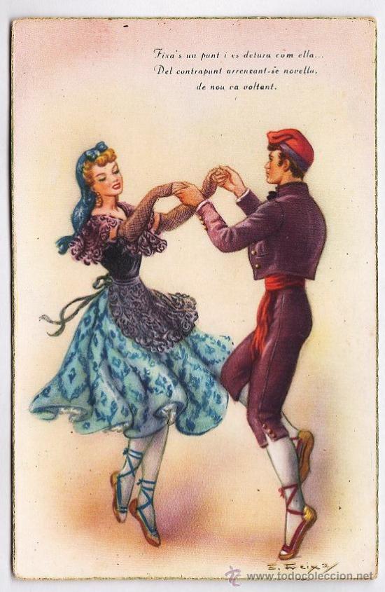 Postales: catalunya / catalu&ntilde;a.- sardana.- freixa s.- serie n&ordm; 324.- circulada - a&ntilde;os 50 - circulada