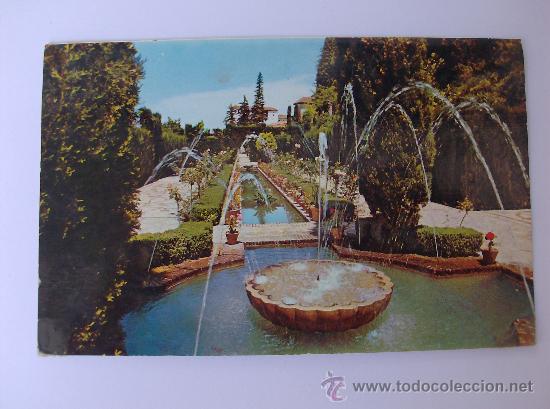 Postales: POSTAL DE GRANADA EL GENERALIFE 1961 - Foto 1