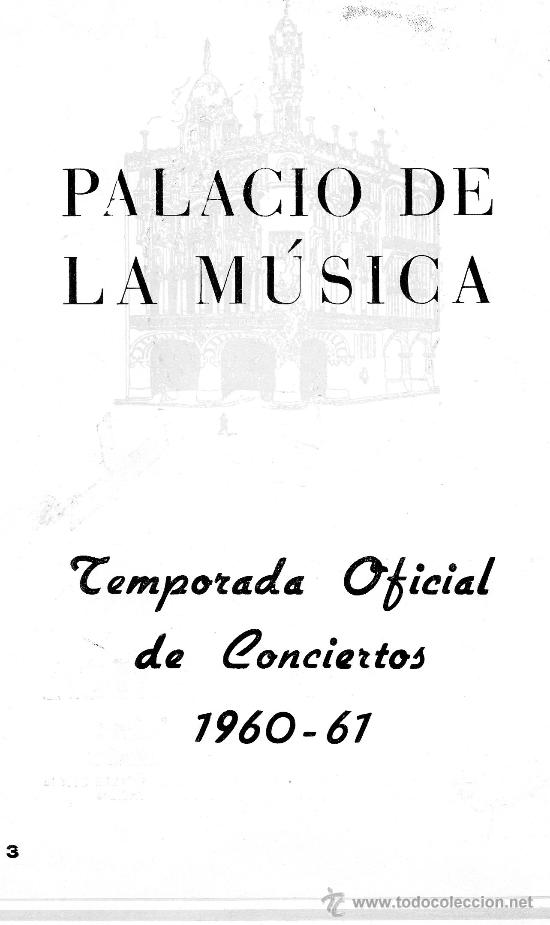 Postales: Palacio de la Musica 1960-61 n&ordm; 3 - Foto 1