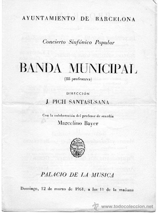 Postales: Banda Municipal Barcelona 1961 - Foto 1
