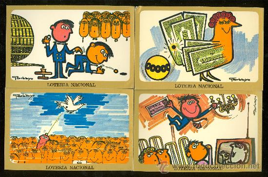 Postkarten: LOTE DE 12 POSTALES. LOTERIA NACIONAL 1977.