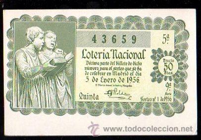 Postkarten: TARJETA POSTAL DE LOTERIA NACIONAL . 5 DE ENERO 1956