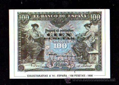 Postkarten: TARJETA POSTAL DE UN BILLETE DE 100 PESETAS DE 1906