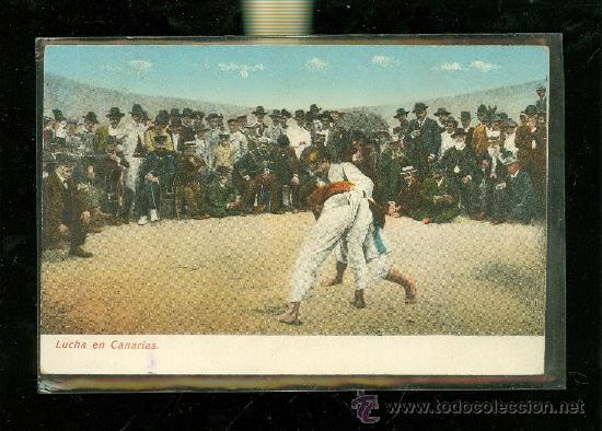 Postales: TARJETA POSTAL DE CANARIAS. LUCHA EN CANARIAS. - Foto 1