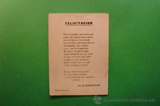 Postales: MUCHAS FELICIDADES LES DESEA EL BARRENDERO - Foto 2