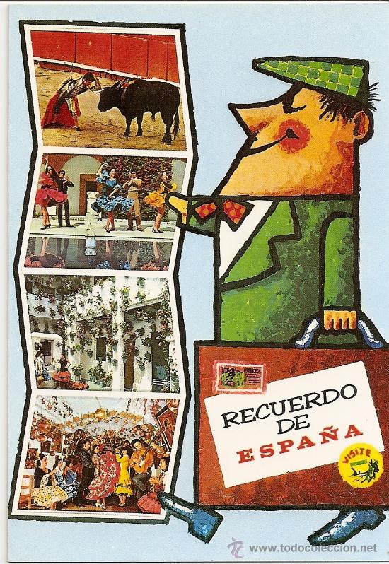 Postales: postal recuerdo de espa&ntilde;a folklor andaluz. - Foto 1