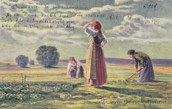 Postales: Austria, postal antigua , agricultura , mujer , campo , moda, 10