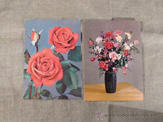 Postcards: 2 Postales antiguas sin usar Flores  de Alemania