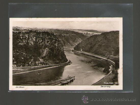 Postkarten: TARJETA POSTAL. AM RHEIN. DIE LORELEY. PHOTO KRATZ. ECHTE FOTOGRAFIE.