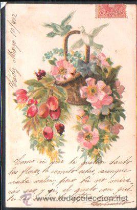 Postales: TARJETA POSTAL DE MOTIVOS FLORALES