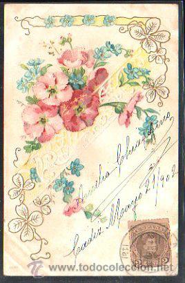 Postales: TARJETA POSTAL DE MOTIVOS FLORALES. EN RELIEVE