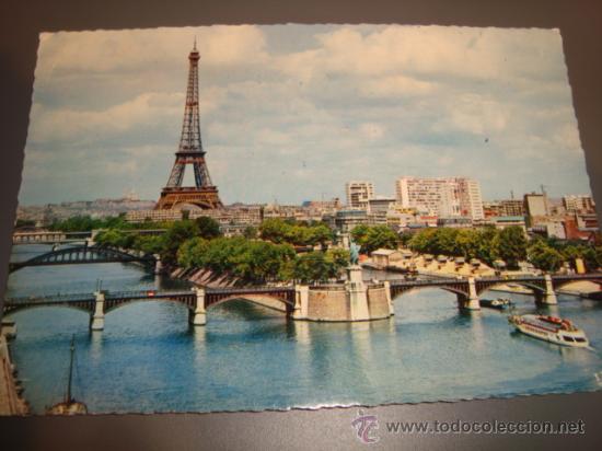 Postales: postal paris torre eiffel con sello, a&ntilde;o 64 - Foto 1