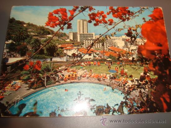 Cartes Postales: postal puerto de la cruz piscina hotel el tope, sello franco escrita.