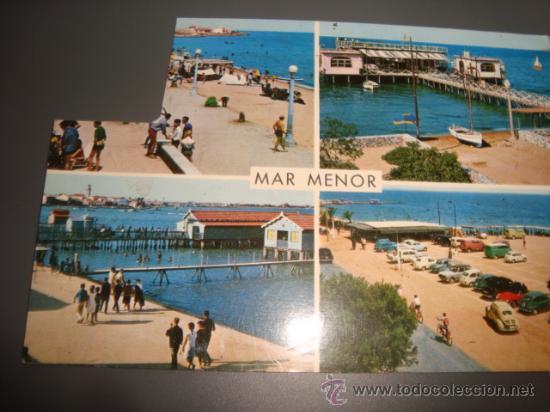 Postales: postal mar menor vistas de sus aguas, con sello cortado