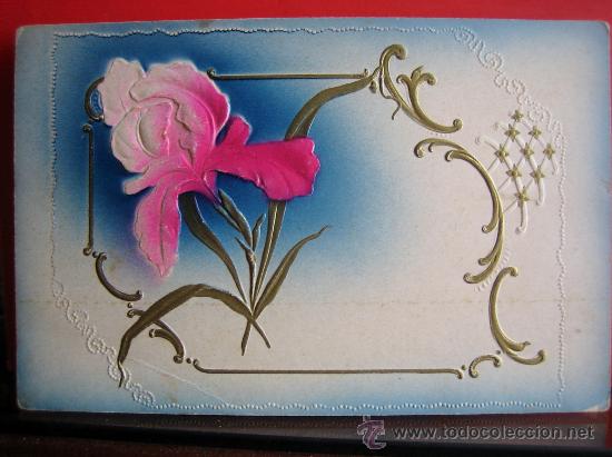 Postales: PRECIOSA POSTAL MODERNISTA - ART NOUVEAU HACIA 1900 TEMATICA FLORAL CON RELIEVES Y DORADOS