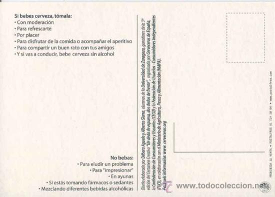 Postales: Postal sobre la cerveza - comom y cundo hay que beberla - Foto 2