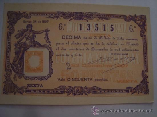 Postkarten: tarjeta postal 1967 primer premio sorteo de diciembre 1897