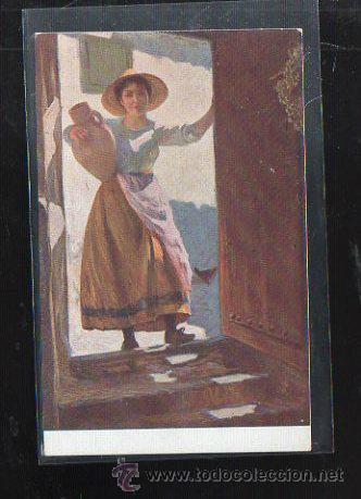 Cartoline: TARJETA POSTAL. AGUADORA MANCHEGA. C. VAZQUEZ. N&ordm; 384. EDIT. N. COLL SALIETI.