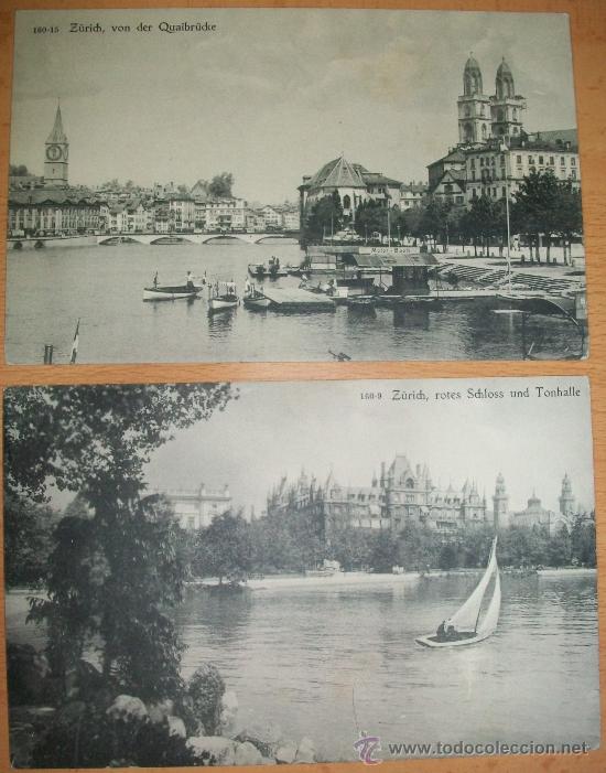 Postales: Postales  (2 postales de Zurich) - Foto 1