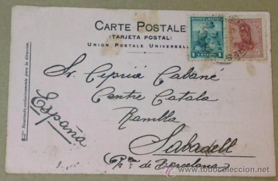 Postales: HIMNO ORIENTAL. Postal circulada ARGENTINA - SABADELL. - Foto 3